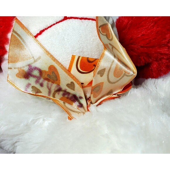Dan Dee 15" Plush Dog 2010 – White Fur, Red Ears & Nose, Fall Bowtie – Collector - Picture 11 of 11